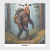 Sasquatch Bigfoot laptop Custom-Cut Vinyl Sticker (Blatt)