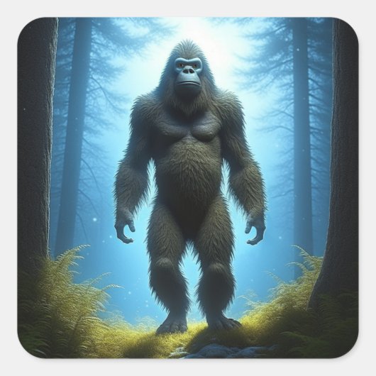 Sasquatch Bigfoot Quadratischer Aufkleber (Vorderseite)