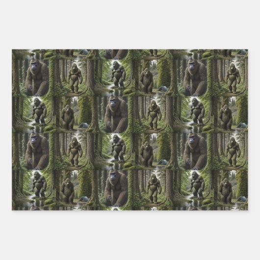 Sasquatch Bigfoot Reflektion am See Geschenkpapier Set (Vorderseite 2)