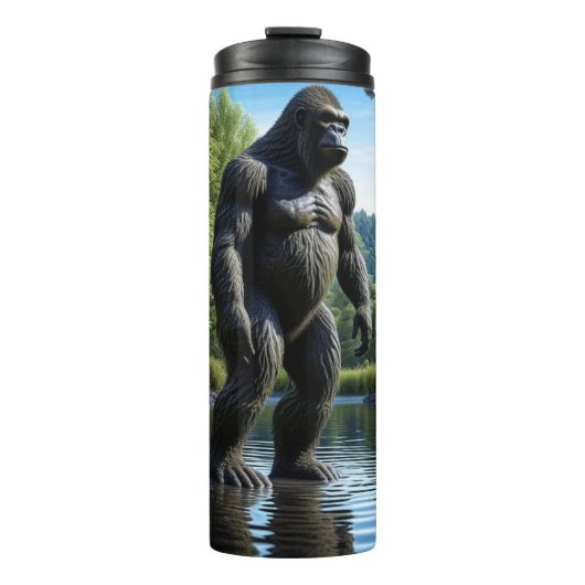 Sasquatch Bigfoot Reflektion am See Thermosbecher (Vorderseite)