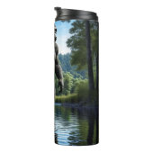 Sasquatch Bigfoot Reflektion am See Thermosbecher (Nach rechts gedreht)