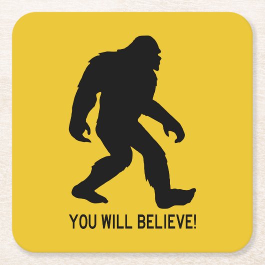Sasquatch (Bigfoot) Sie werden glauben! Rechteckiger Pappuntersetzer (Vorderseite)