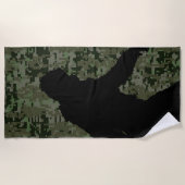 Sasquatch Bigfoot Silhouette Squatchin Strandtuch (Vorderseite)