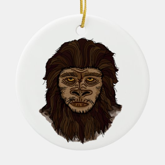 Sasquatch Bigfoot Sumpf Ape Cryptid Monster Keramik Ornament (Vorne)