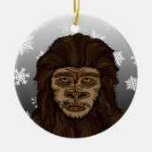 Sasquatch Bigfoot und Snowflakes Weihnachten Keramik Ornament (Vorne)