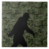 Sasquatch Black Silhouette Digital Camouflage Fliese (Vorderseite)