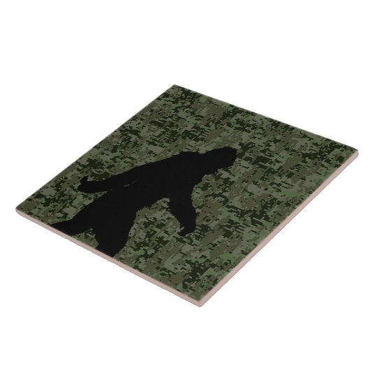Sasquatch Black Silhouette Digital Camouflage Fliese (Seite)