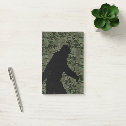 Sasquatch Black Silhouette Digital Camouflage Post-it Klebezettel (Büro)