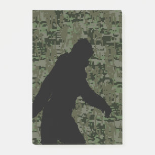 Sasquatch Black Silhouette Digital Camouflage Post-it Klebezettel