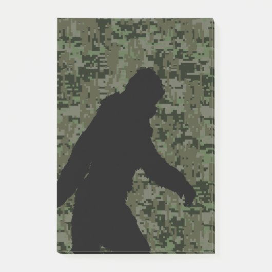 Sasquatch Black Silhouette Digital Camouflage Post-it Klebezettel (Vorderseite)