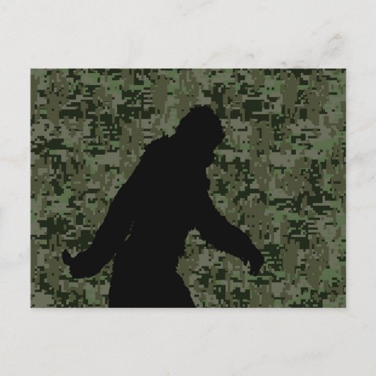 Sasquatch Black Silhouette Digital Camouflage Postkarte (Vorderseite)
