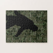 Sasquatch Black Silhouette Digital Camouflage Puzzle (Horizontal)