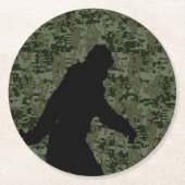 Sasquatch Black Silhouette Digital Camouflage Runder Pappuntersetzer (Vorderseite)