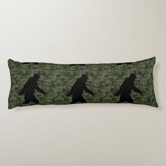 Sasquatch Black Silhouette Digital Camouflage Seitenschläferkissen (Rückseite)