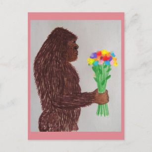 Sasquatch Blume Liebe Postkarte