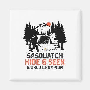 Sasquatch Camping Outdoor Wald Lustiger Sasquatch Magnet