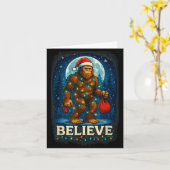 Sasquatch Christmas Lights Holiday Believe Karte (Gelbe Blume)