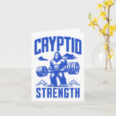 Sasquatch Cryptid Strength Lifting Spaß Monochrom Karte (Gelbe Blume)