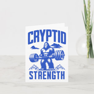 Sasquatch Cryptid Strength Lifting Spaß Monochrom Karte