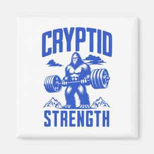 Sasquatch Cryptid Strength Lifting Spaß Monochrom Magnet