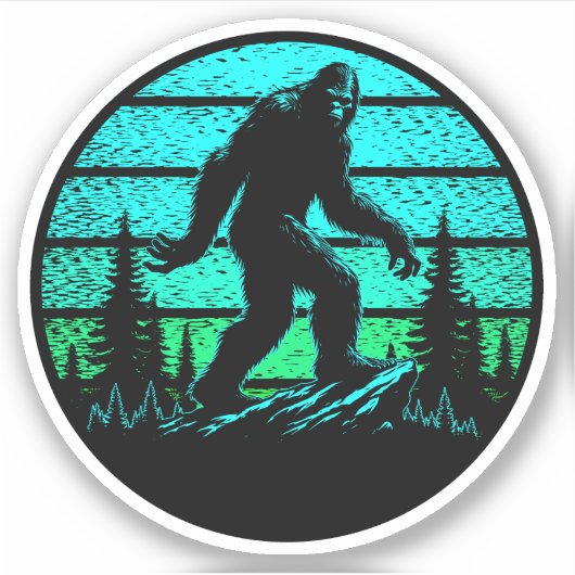Sasquatch Custom-Cut Vinyl Stickers Aufkleber (Vorderseite)