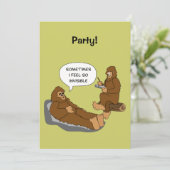 Sasquatch das Büro des Shrinks lustige Einladung (Stehend Vorderseite)