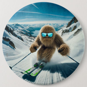 Sasquatch der Skifahrer Button