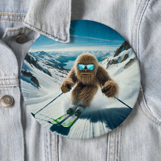 Sasquatch der Skifahrer Button (Beispiel)