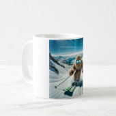 Sasquatch der Skifahrer Kaffeetasse (Vorderseite Links)