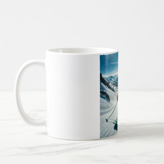 Sasquatch der Skifahrer Kaffeetasse (Links)
