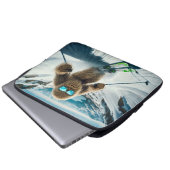 Sasquatch der Skifahrer Laptopschutzhülle (Vorne Knopf)