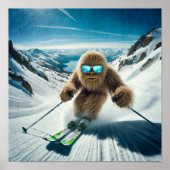Sasquatch der Skifahrer Poster (Vorne)