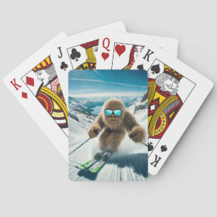 Sasquatch der Skifahrer Spielkarten
