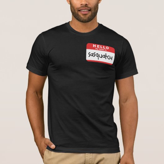 Sasquatch des Namensgroßer Spoof Fuß Abzeichen-T - T-Shirt (Vorderseite)