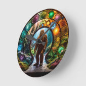 Sasquatch Dimensions Portal Runde Wanduhr (Winkel)