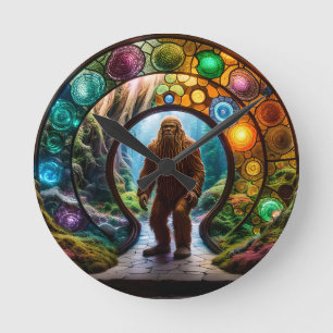 Sasquatch Dimensions Portal Runde Wanduhr
