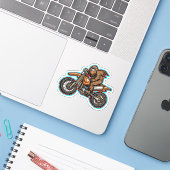 Sasquatch Dirt Bike Offroad Vinyl Aufkleber (Laptop mit iPhone)