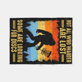 Sasquatch Disc Golfer Lounge Retro Kunst, Dichtung Fleecedecke (Vorderseite (Horizontal))