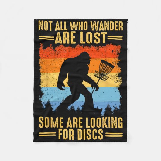 Sasquatch Disc Golfer Lounge Retro Kunst, Dichtung Fleecedecke (Vorderseite)