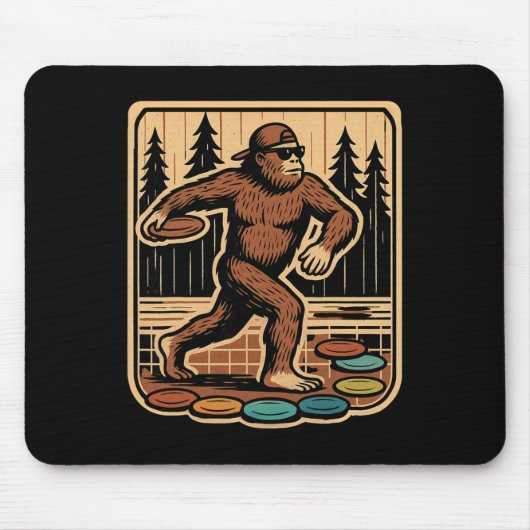 Sasquatch Disc Golfer Lustige Disc Golf Mousepad (Vorne)