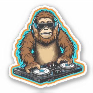 Sasquatch DJ Vinyl Aufkleber