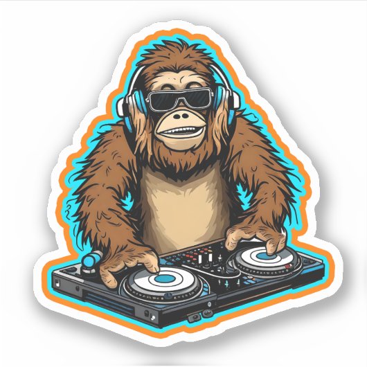 Sasquatch DJ Vinyl Aufkleber (Vorderseite)