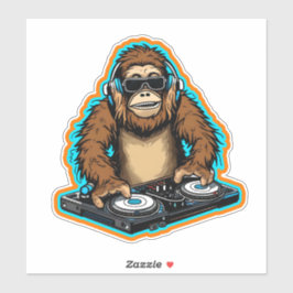 Sasquatch DJ Vinyl Aufkleber