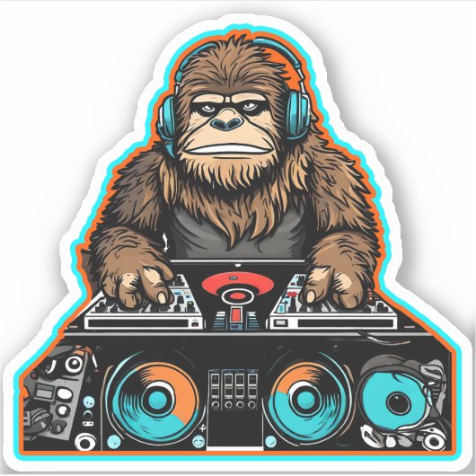 Sasquatch DJ Vinyl Aufkleber (Vorderseite)