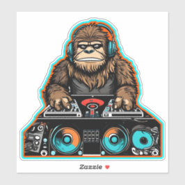 Sasquatch DJ Vinyl Aufkleber