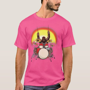 Sasquatch Drummer Art Bigfoot Spielen Trommeln T-Shirt