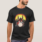 Sasquatch Drummer Art Bigfoot Spielen Trommeln T-Shirt (Vorderseite)