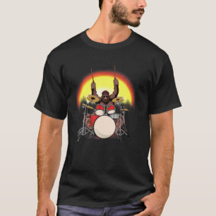 Sasquatch Drummer Art Bigfoot Spielen Trommeln T-Shirt
