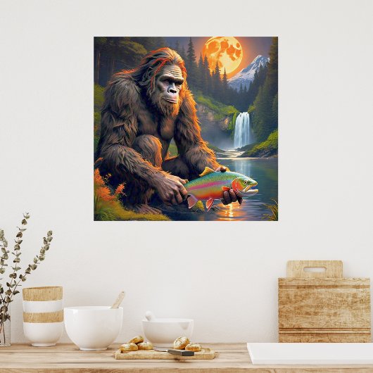 Sasquatch Fang Regenbogenforelle Poster (Küche)