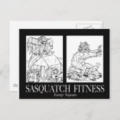 Sasquatch Fitness Serie Bild #1 JUMP SQUATS Postkarte (Vorne/Hinten)